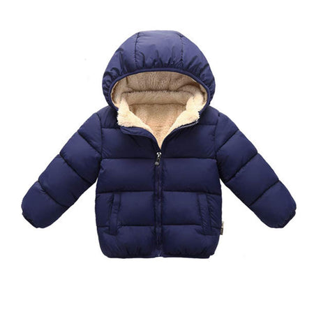 Baby Hooded Down Jacket Boys Girls Kids Thicken Warm Winter Coat Outerwear 18-24M Navy