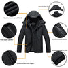 Men's Waterproof Ski Jacket Warm Winter Snow Coat Hooded Raincoat Medium