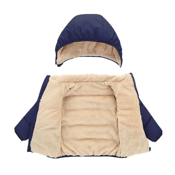 Baby Hooded Down Jacket Boys Girls Kids Thicken Warm Winter Coat Outerwear 18-24M Navy