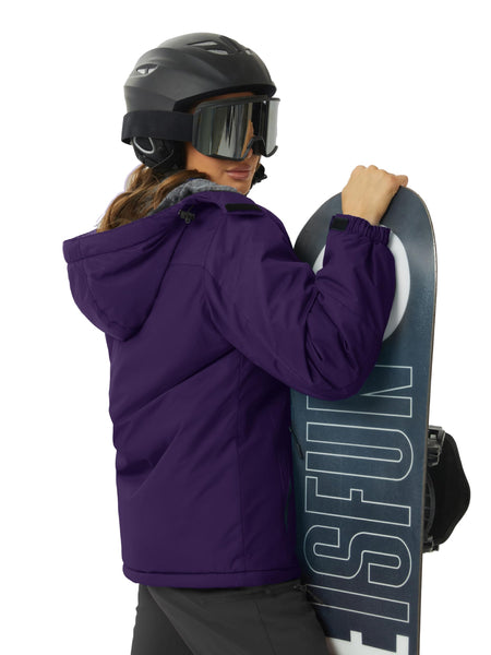 TACVASEN Women’s Waterproof Ski Jacket Windproof Rain Jacket Winter Warm Snow Coat Fleece Hiking Jacket for Women